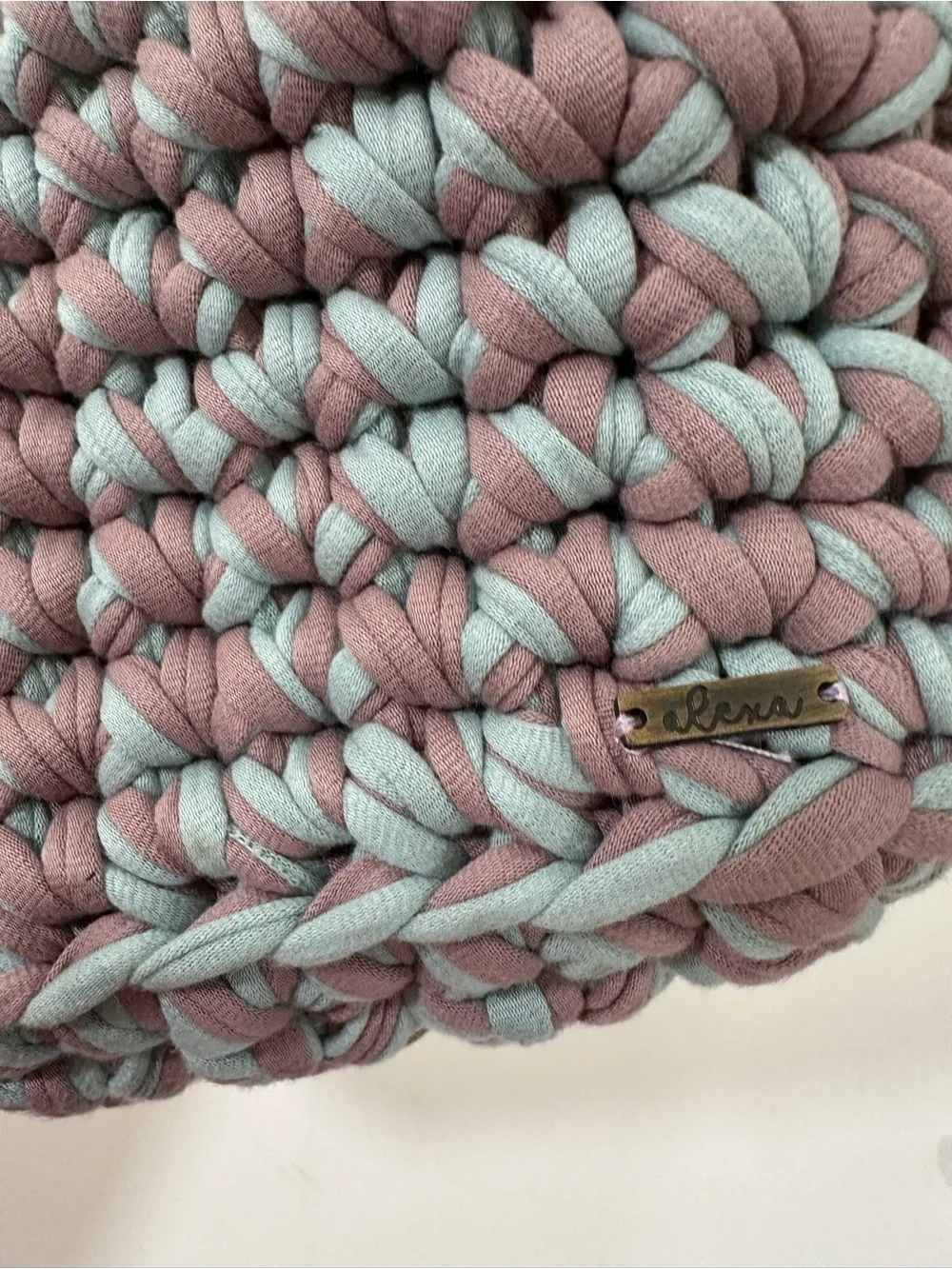 Parker Yarn Handmade Crochet Clutch Bag - Pink & Mint Green